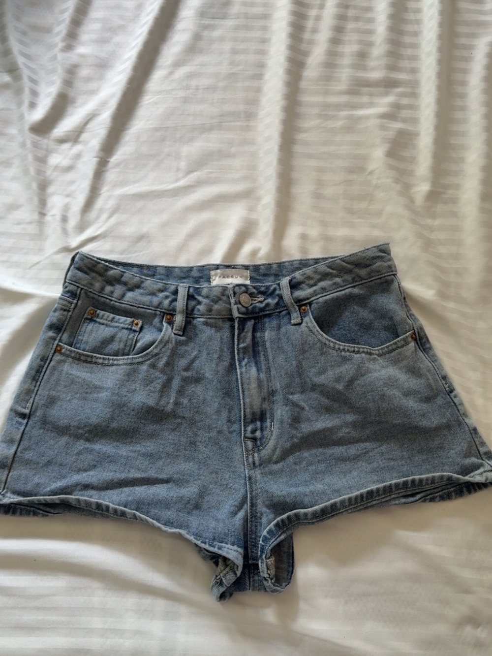 PacSun Light Blue High-Waist Denim Shorts